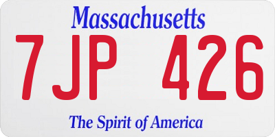 MA license plate 7JP426