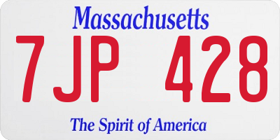 MA license plate 7JP428
