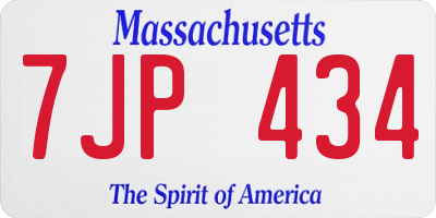 MA license plate 7JP434