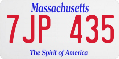 MA license plate 7JP435