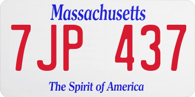 MA license plate 7JP437