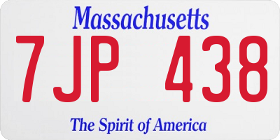 MA license plate 7JP438