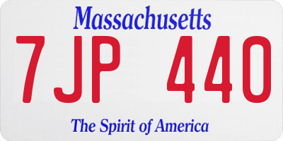 MA license plate 7JP440