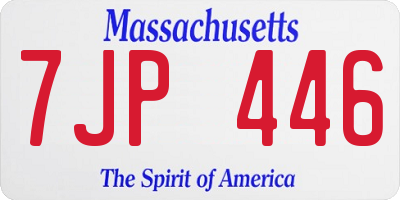 MA license plate 7JP446
