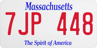 MA license plate 7JP448