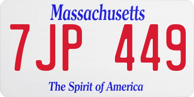 MA license plate 7JP449