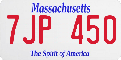 MA license plate 7JP450