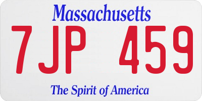 MA license plate 7JP459