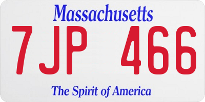 MA license plate 7JP466