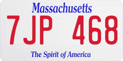MA license plate 7JP468