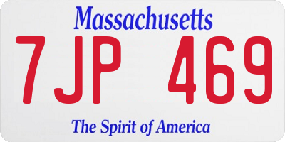MA license plate 7JP469