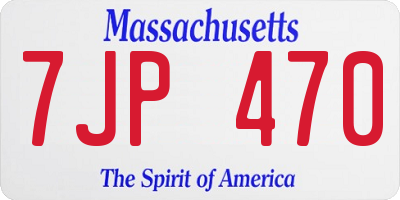 MA license plate 7JP470