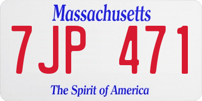 MA license plate 7JP471