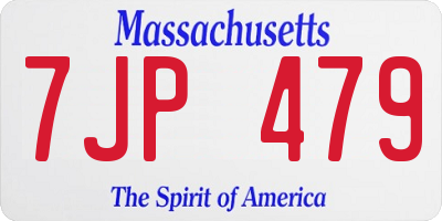 MA license plate 7JP479