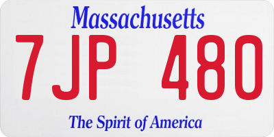 MA license plate 7JP480