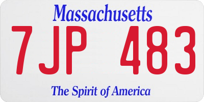 MA license plate 7JP483