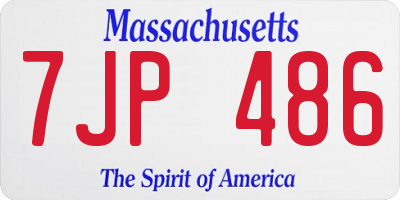 MA license plate 7JP486