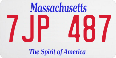 MA license plate 7JP487