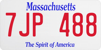 MA license plate 7JP488