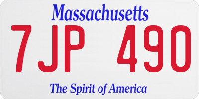 MA license plate 7JP490