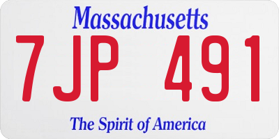 MA license plate 7JP491