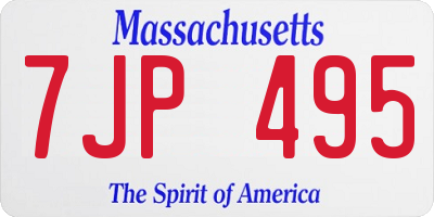 MA license plate 7JP495