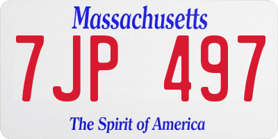MA license plate 7JP497