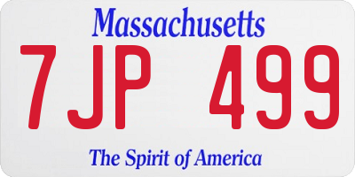 MA license plate 7JP499