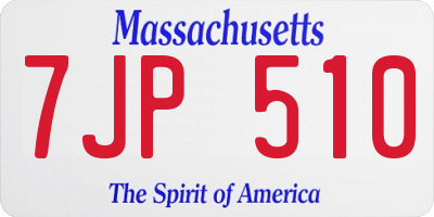 MA license plate 7JP510