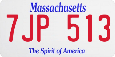 MA license plate 7JP513