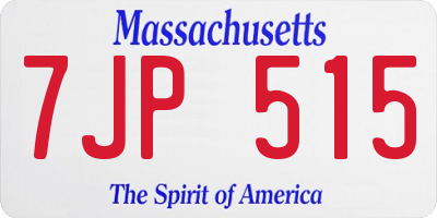 MA license plate 7JP515