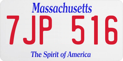 MA license plate 7JP516