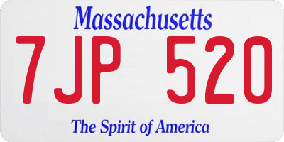 MA license plate 7JP520