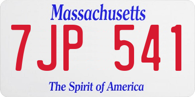 MA license plate 7JP541