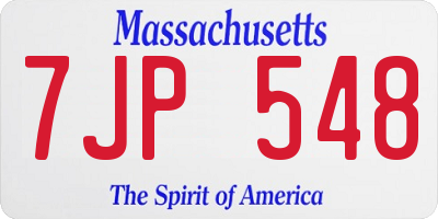 MA license plate 7JP548