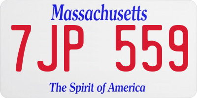 MA license plate 7JP559