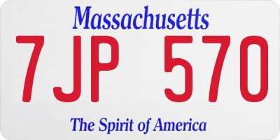 MA license plate 7JP570
