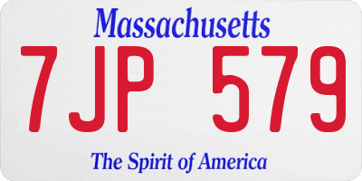 MA license plate 7JP579