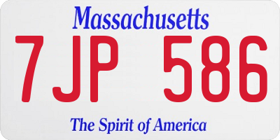 MA license plate 7JP586