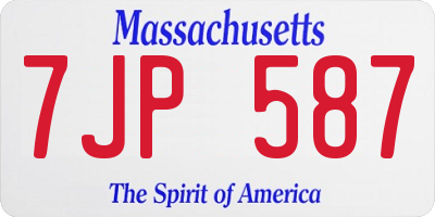 MA license plate 7JP587