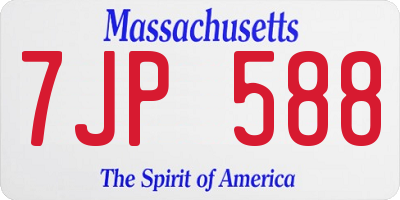 MA license plate 7JP588