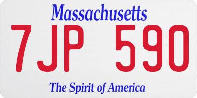MA license plate 7JP590
