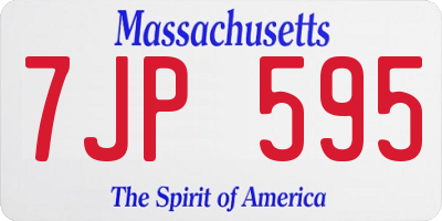 MA license plate 7JP595