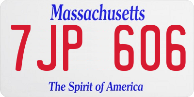 MA license plate 7JP606