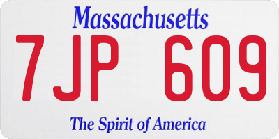 MA license plate 7JP609
