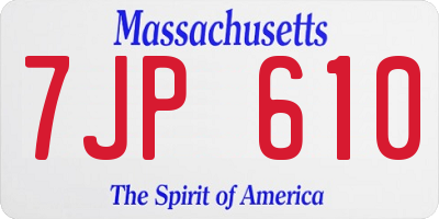 MA license plate 7JP610