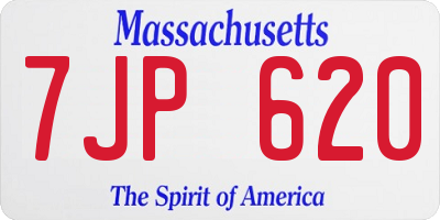 MA license plate 7JP620