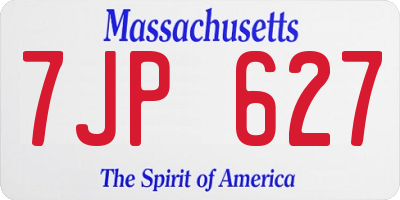 MA license plate 7JP627