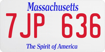 MA license plate 7JP636