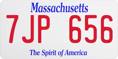 MA license plate 7JP656